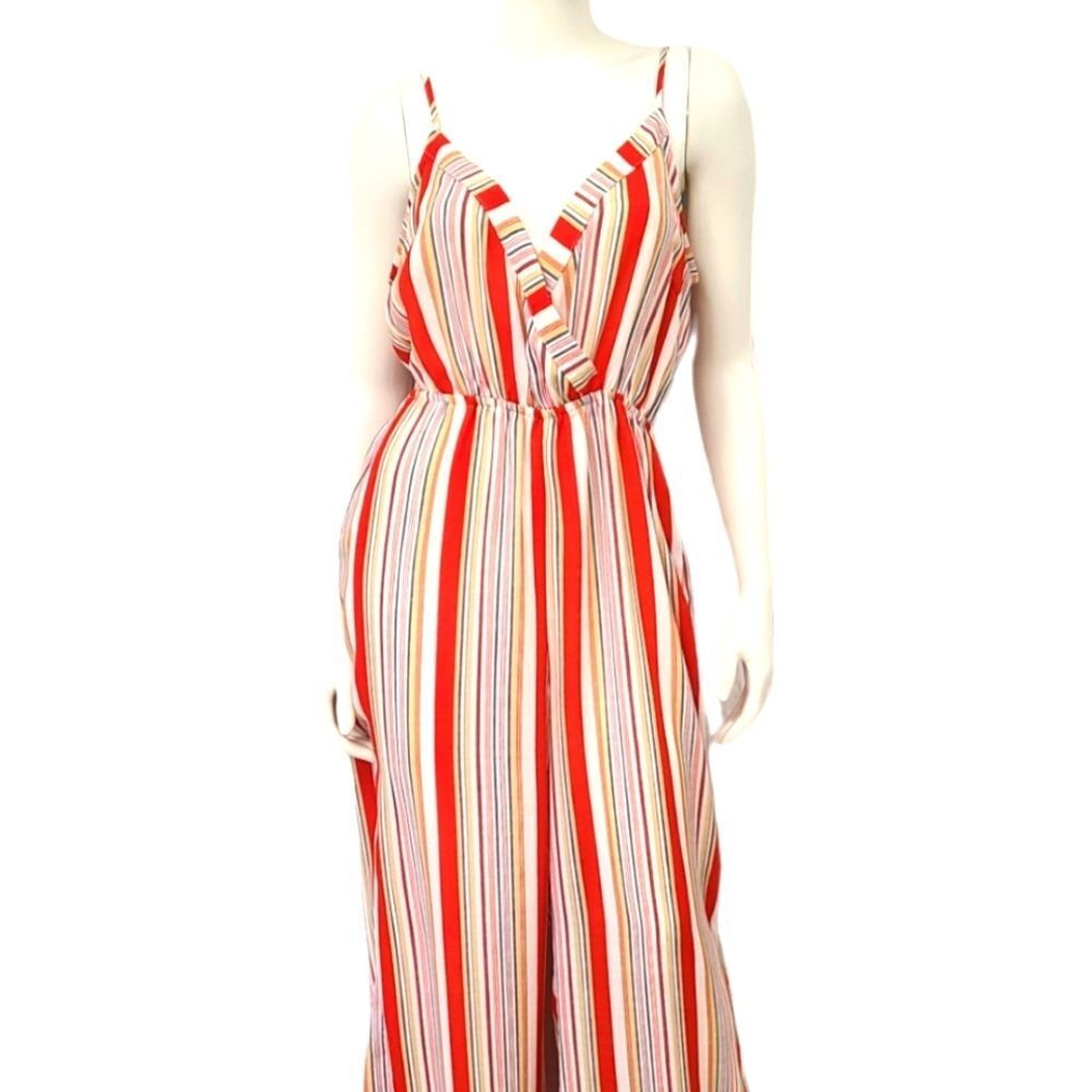 Flying Tomato Red Striped Romper Womens size Large - Picture 2 of 8